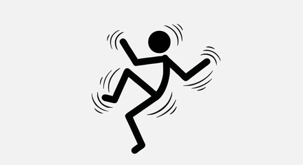 Stick figure dancing with joy and excitement.
