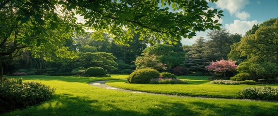 Obraz premium Lush Garden in Kyoto, Japan