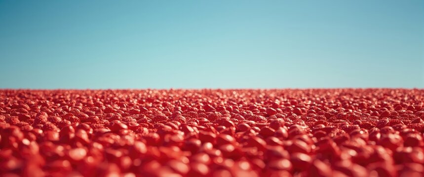 Surface of a playground with red rubber pellets for padding and grip