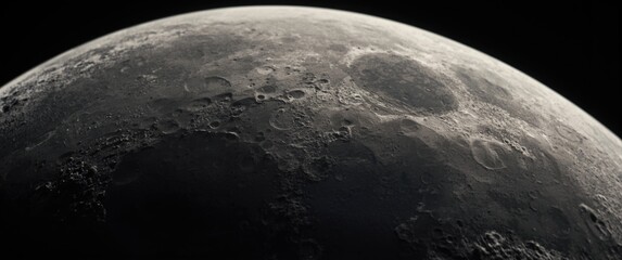 Naklejka premium Detailed Moon View - Astronomical Observation