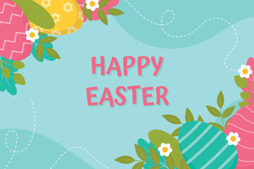 Flat background for easter day celebration