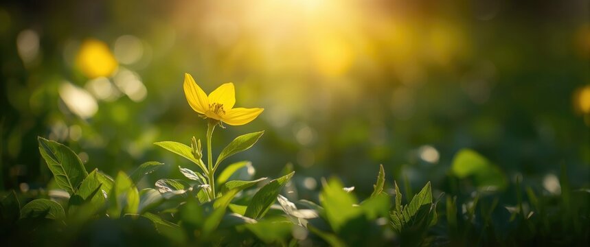 Green leaf alongside a yellow flower