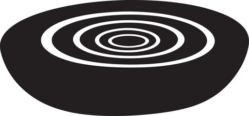 Fototapeta premium Black and white concentric circles on oval shape design