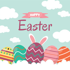 Flat background for easter day celebration