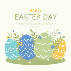 Flat background for easter day celebration