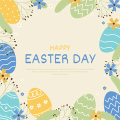 Flat background for easter day celebration
