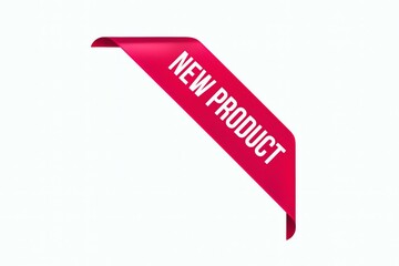 New product ribbon banner on white background