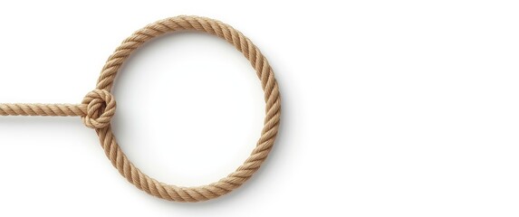 Obraz premium White background with isolated frame knot rope