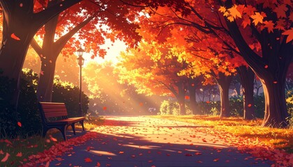 Obraz premium Bright orange flames glow against the dark night sky as an energy explosion consumes a tree within a nature landscape