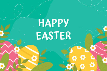 Flat background for easter day celebration