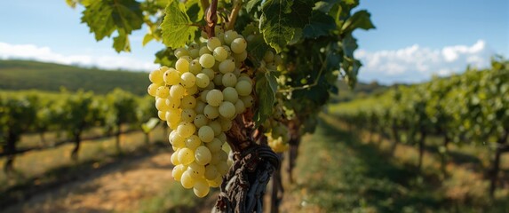 Obraz premium White Grapes Near Ripeness During Day