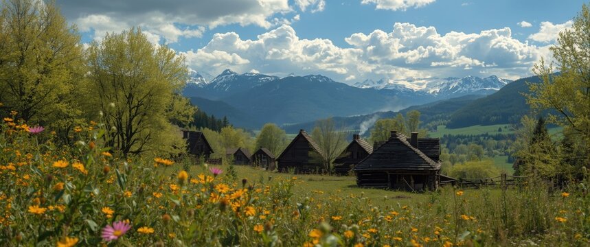 Contrasting Spring and Winter Landscapes in the Carpathians with Gutsul Culture