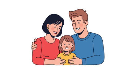 Valentine's Day Modern Romance and Self-Care A Happy Family Portrait Illustrating Love, Connection, and Personal Well-being in Contemporary Life