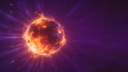 Obraz premium Burning celestial sphere in space