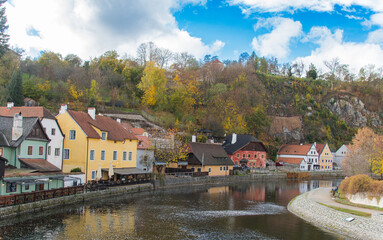 Fototapeta premium View of Picturesque Cesky Krumlov Historic Center, Czechia