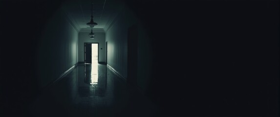 Fototapeta premium Robber caution in dark corridor