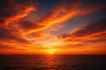 Fototapeta premium Solitary oak tree basking in sunset light with surrounding copy space