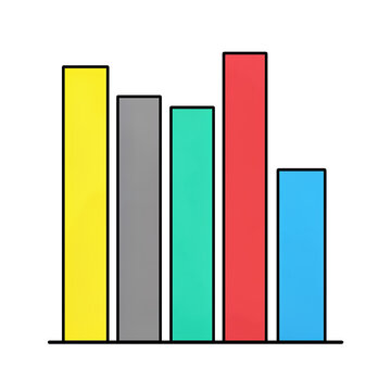 Colorful bar graph with uneven vertical bars