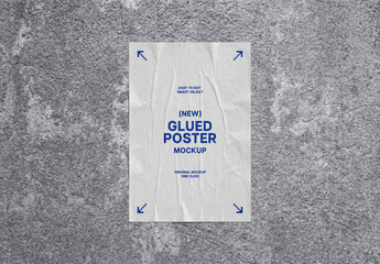 Glued Poster Mockup