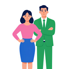 Fototapeta premium Confident business professionals in formal attire