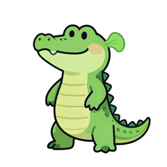 Naklejka premium Cute Cartoon Alligator in Playful Pose