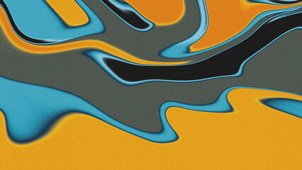 Abstract Marble Background with Vibrant Orange and Blue Liquid Waves and Grainy Noise Texture
