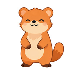 Fototapeta premium Cute cartoon fox character in a happy pose