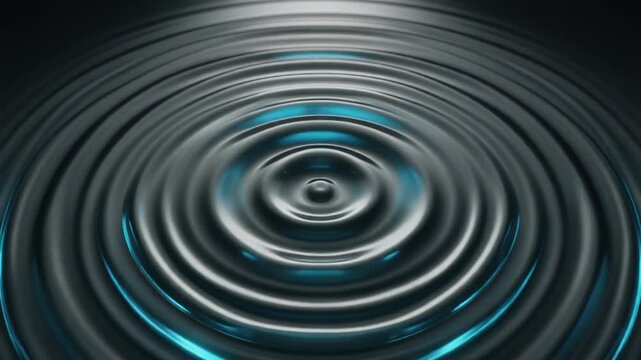 A dark background with a glowing blue concentric circle pattern created by ripples in water, illuminated from above
