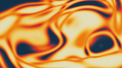 Vibrant Orange and Yellow Abstract Liquid Background with Grainy Noise and Chromatic Aberration