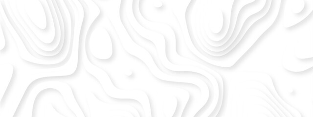 Vector lines seamless pattern sea map topography design. White wave paper curved reliefs Contour maps. Discovery topographic texture backdrop landscape earth style trail map geography design. © Alibuss