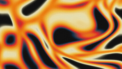 Abstract High Contrast Black and Orange Grainy Gradient Background with Fluid Shapes