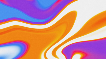 Modern Abstract White Background with Colorful Orange and Purple Grainy Liquid Swirls