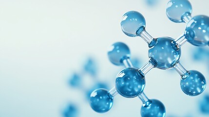 Fototapeta premium Abstract Molecules Backdrop with Gradient Light Blue and White for Science and Medical Designs