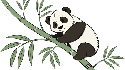 3D Cute Baby Panda Holding Bamboo © Al Amin