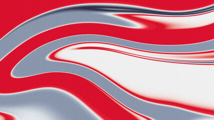Abstract Red and Metallic Silver Grainy Swirl Background with Elegant Fluid Lines