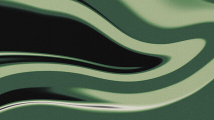 Mysterious Dark Green Abstract Background with Fluid Grainy Swirls and High Contrast
