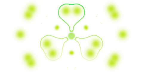 Green network node icon isolated on transparent background