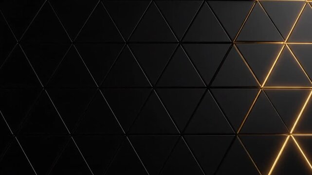 Black triangular geometric pattern background.