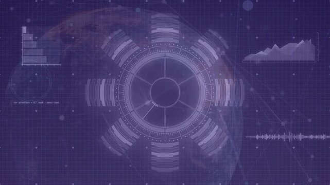 On launch HUD rotating and highlighting tabs, code scrolling and charts updating for display
