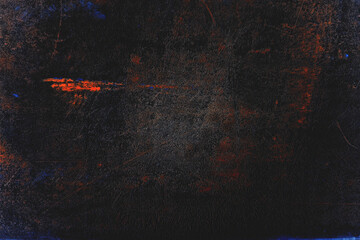 Gritty Dark Grunge Texture with Red and Blue Scratches