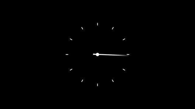 Clock spinning, watch animation on transparent background with alpha channel. Clock icon flat style 24 hours day fast speed with moving timer clock rotation.4k video
