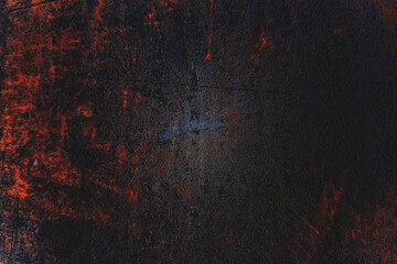 Gritty Dark Grunge Texture with Red and Blue Scratches
