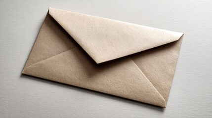 Elegant brown envelope on light background suitable for various projects