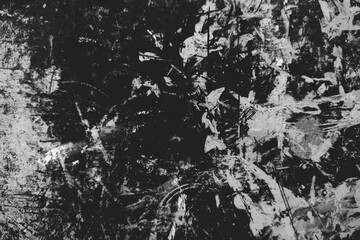 Abstract Distressed Monochrome Surface with Scratches and Splatters
