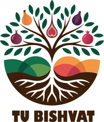 Obraz premium Abstract apple tree vector illustration and floral nature elements .