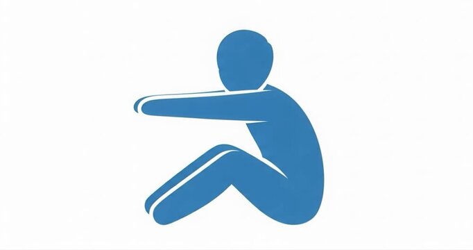 Abstract illustration of a person sitting alone in a contemplative pose
