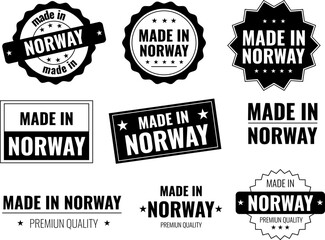 Obraz premium Set of made in Norway labels showing product emblems for local goods