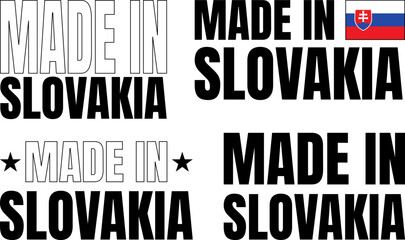 Obraz premium Bold font icons showing the phrase made in Slovakia in different styles