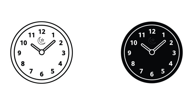 Black and White Clocks Showing Same Time
