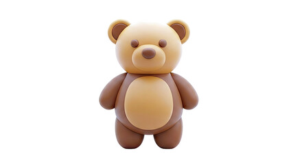 Fototapeta premium 3D Rendered Brown Teddy Bear on White Background
